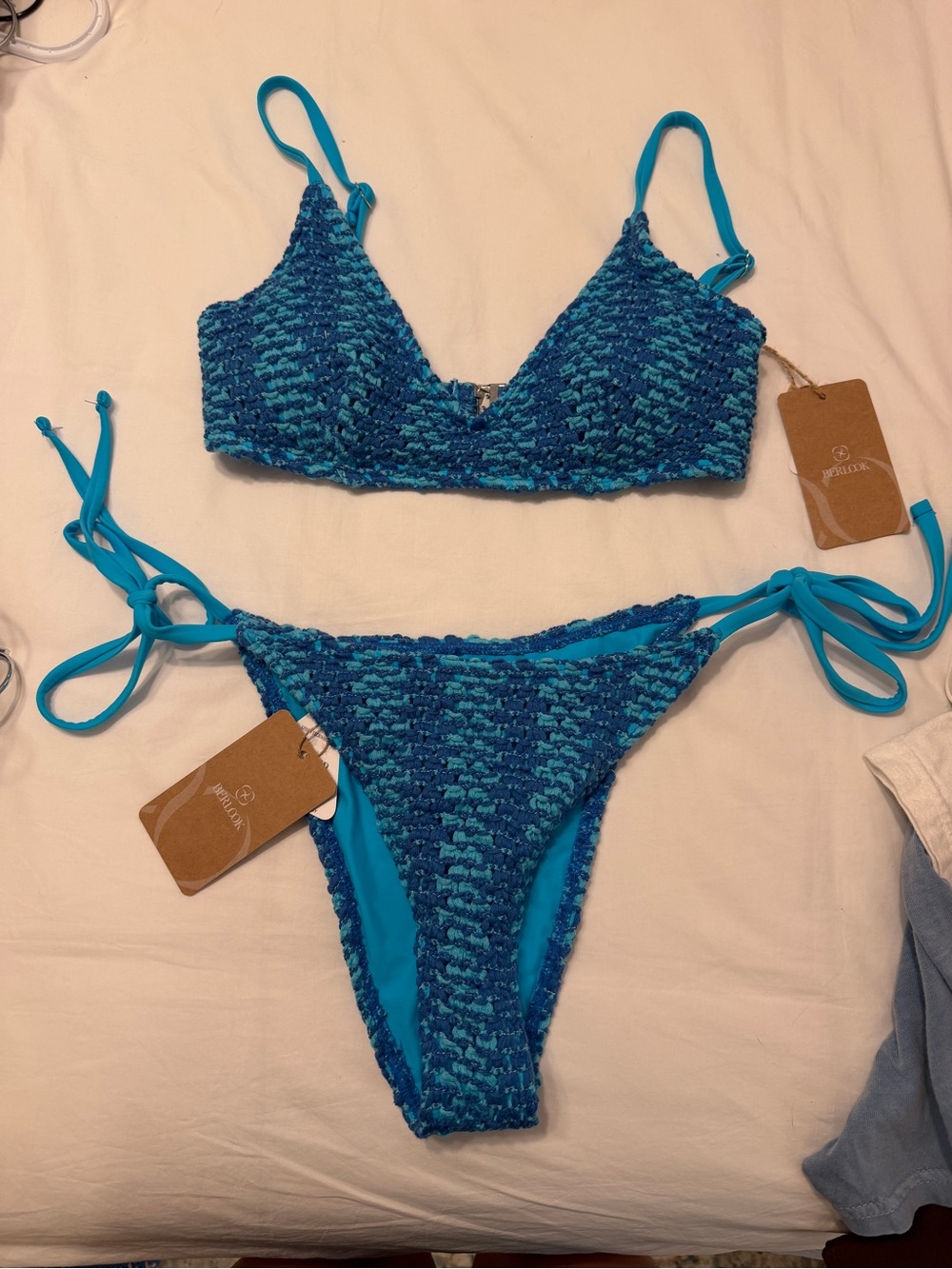 Berlook Blue Crochet Bikini Set